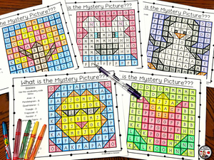 6th Grade Math Vocabulary Coloring Worksheets Bundle for 6.NS, 6.RP, 6.EE, 6.G, & 6.SP