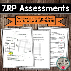 7th Grade Math Assessments (7.NS, 7.RP, 7.EE, 7.G, 7.SP)