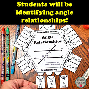 Angle Relationships Puzzle Activity Great for Math Notebooks DIGITAL & PAPER