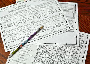 7th Grade Math Number Sense Vocabulary Coloring Worksheet