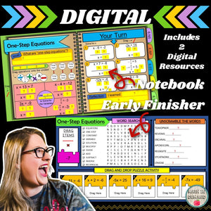 One-Step Equations Unit Bundle for 7th Grade Math (Includes Negatives)