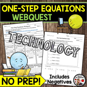 One-Step Equations Webquest (Includes Negatives)