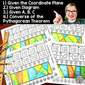 The Pythagorean Theorem Stained Glass Activity 4 Worksheets