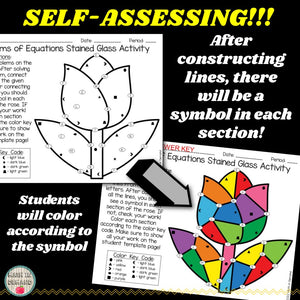 Systems of Equations Stained Glass Task Cards