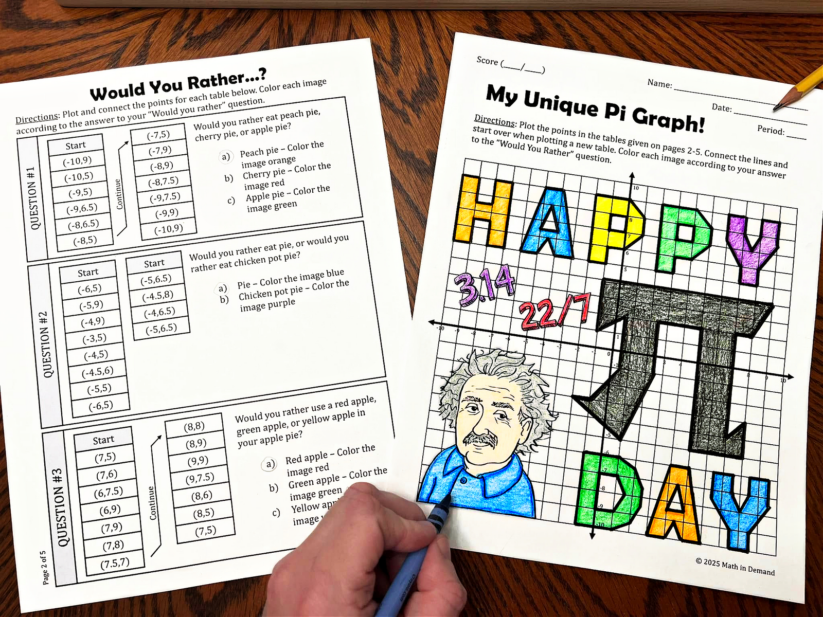 Would You Rather Pi Day Plotting Points Activity - Math in Demand