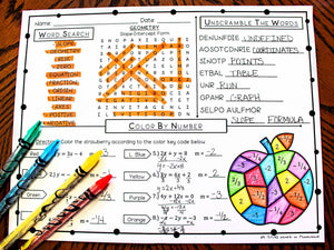 Middle School Math Early Finishers Perfect for Sub Days, Homework, or Etc