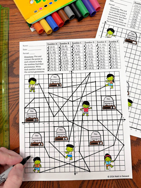 Zombie Coordinate Plane Activity