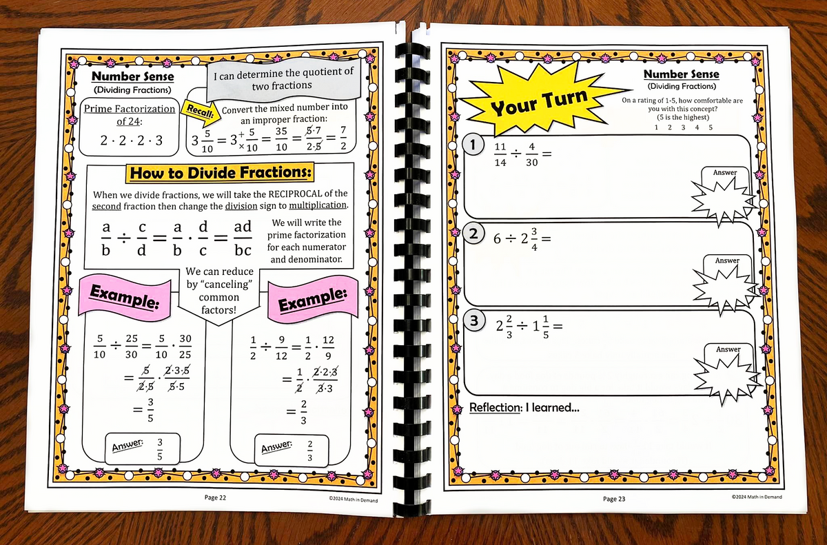 6th Grade Math Workbook (Physical Product) - Math in Demand
