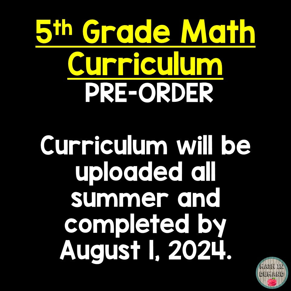5th Grade Math Curriculum Bundle PRE-ORDER