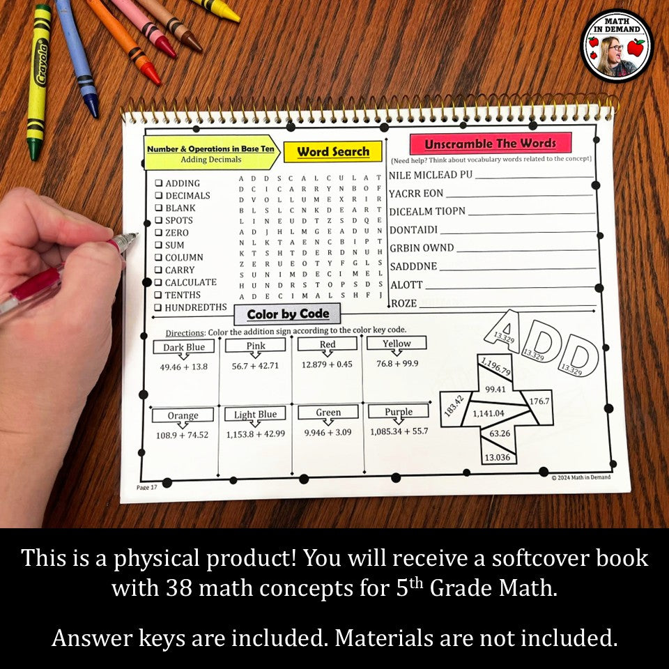 Class Math Copies 5th Grade Math Early Finishers (Physical Copy) - Math in Demand