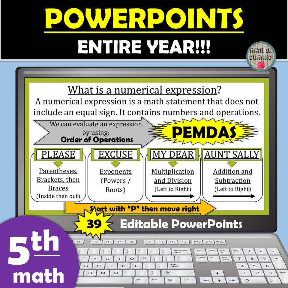5th Grade Math PowerPoints (Entire Year)