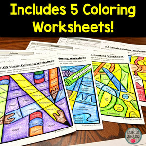 5th Grade Math Vocabulary Coloring Worksheets