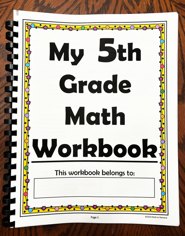 5th Grade Math Workbook (Physical Product) - Math in Demand