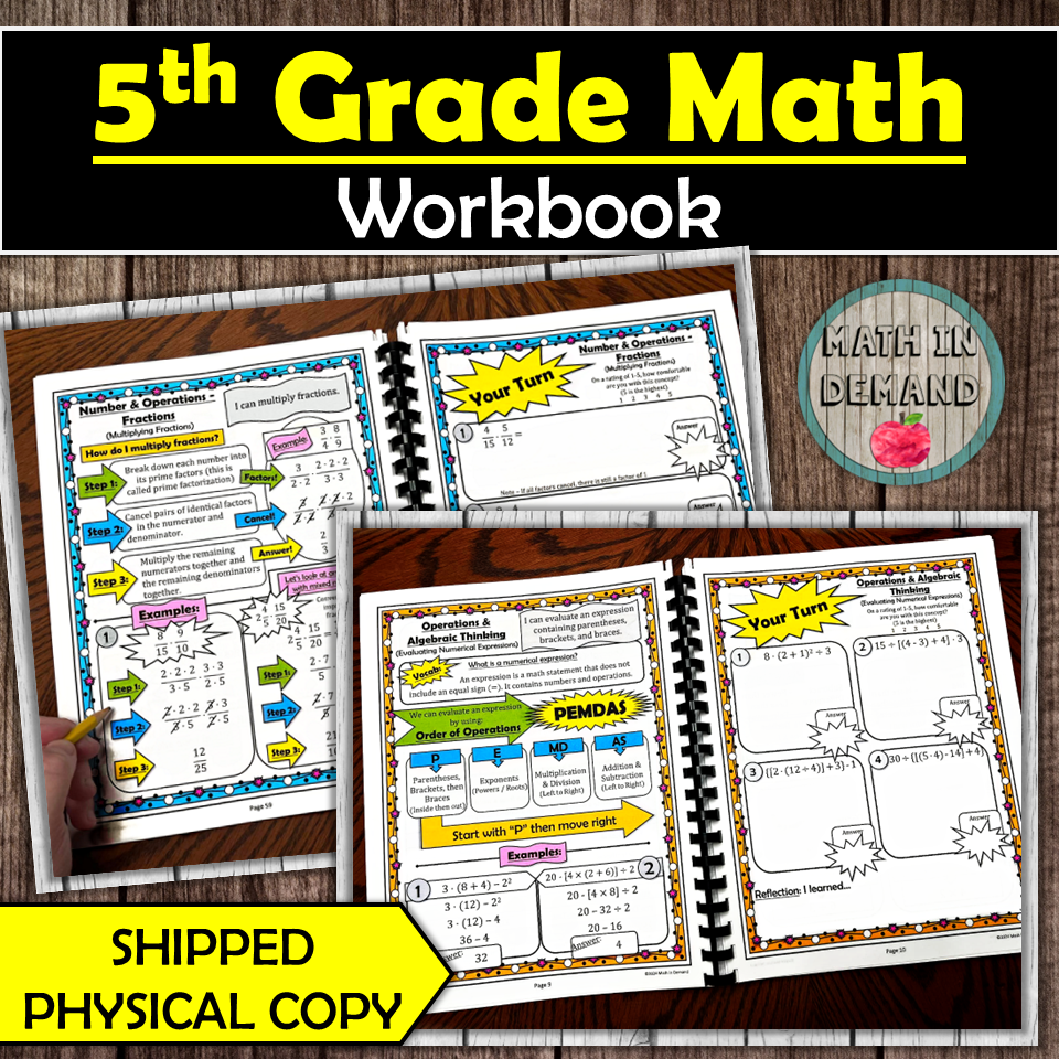 5th Grade Math Workbook (Physical Product)