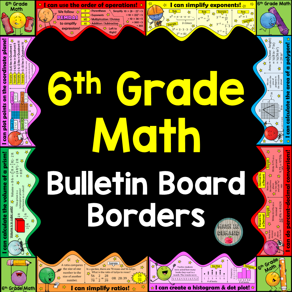 6th Grade Math Bulletin Board Borders Math In Demand 6th grade math bulletin board borders math in demand