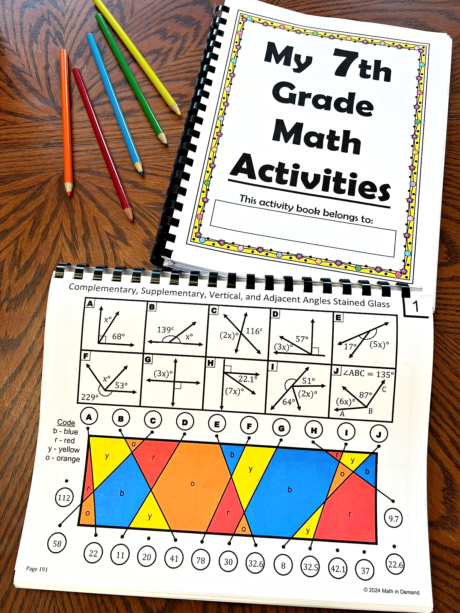 Spring 7th Grade Math Activity 7th Grade Math Activities Physical Book - Math in Demand