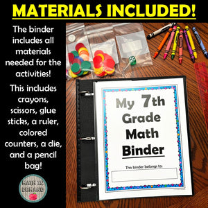 7th Grade Math Binder (Physical Product)