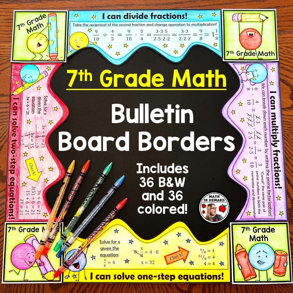 7th Grade Math Bulletin Board Borders