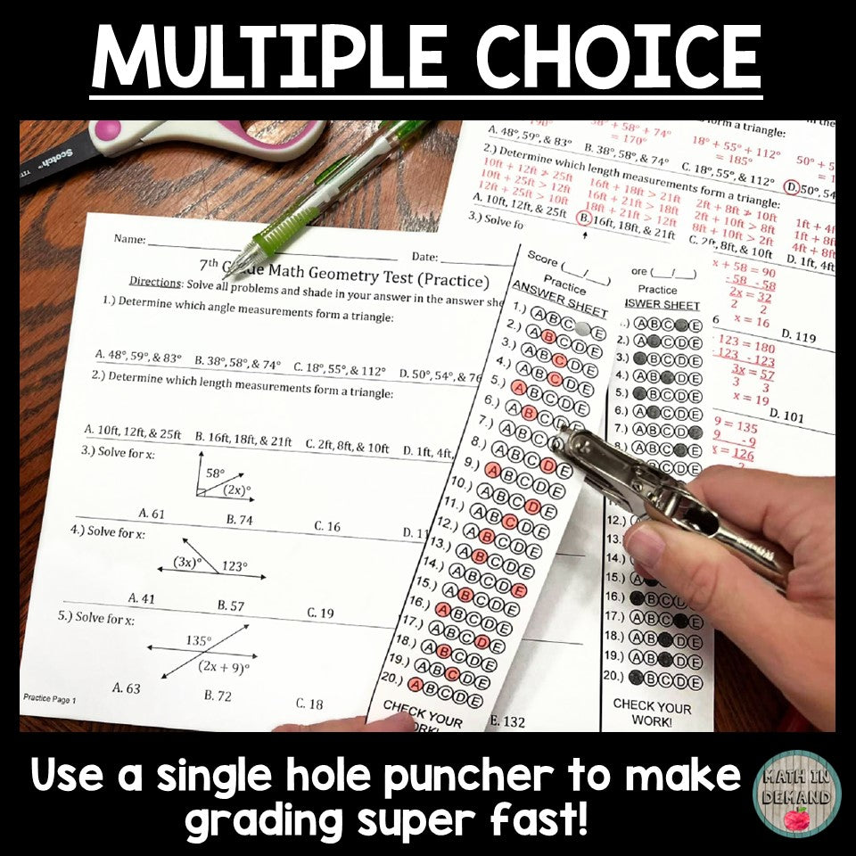 Multiple Choice Math Test