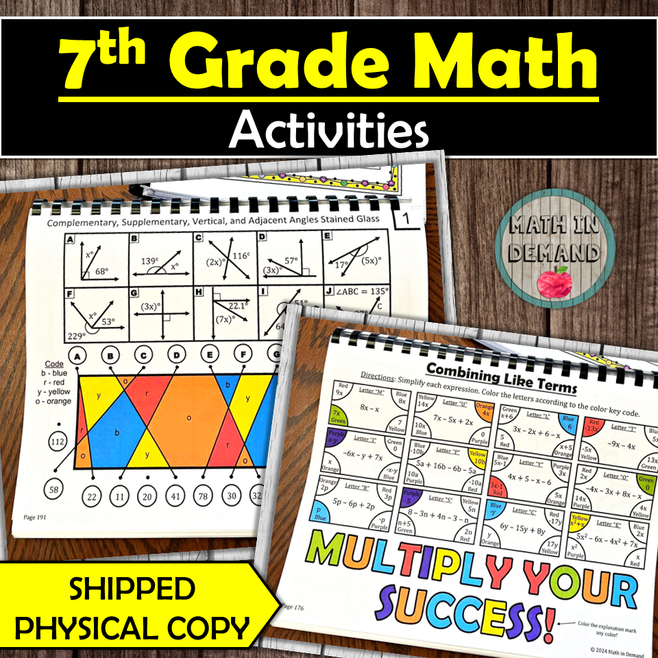 7th Grade Math Activities Physical Book Math In Demand 7th grade math activities physical book math in demand