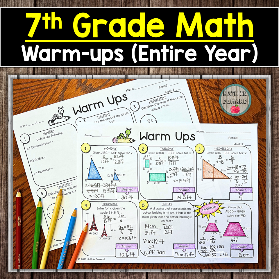 7th Grade Math Warm-Ups