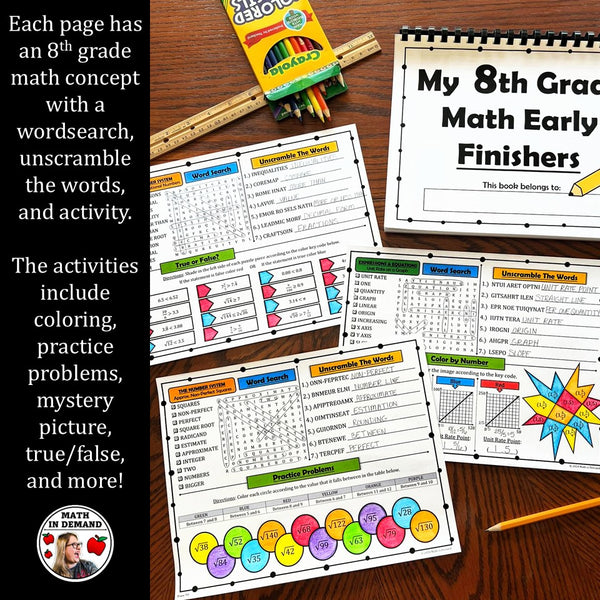 8th Grade Math Early Finishers (Physical Copy) - Math in Demand