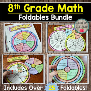 8th Grade Math Foldables Bundle