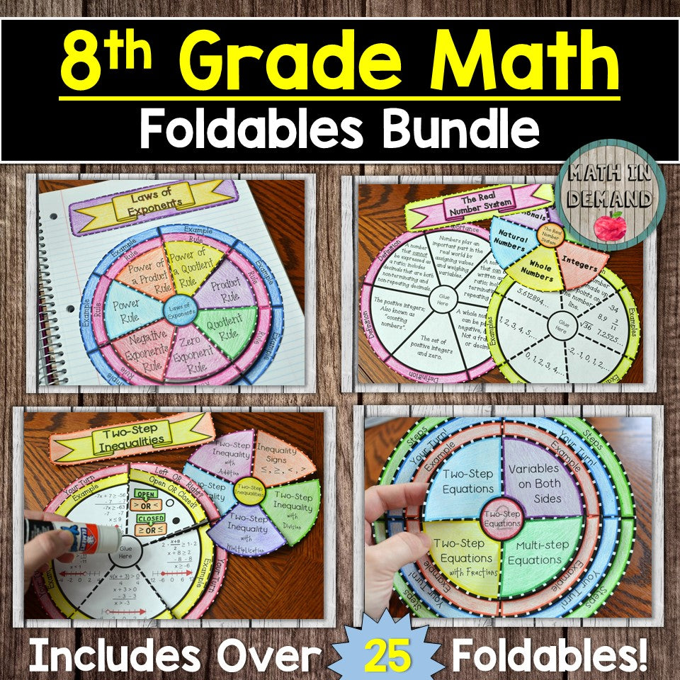 8th Grade Math Foldables Bundle