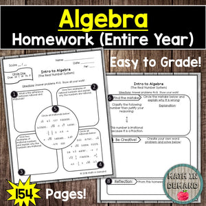 Algebra Homework (Entire Year)