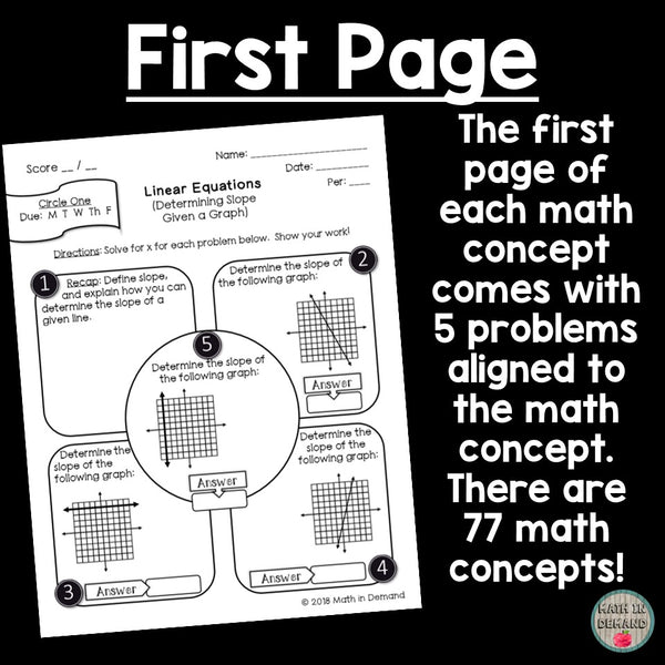 Algebra Homework (Entire Year) - Math in Demand