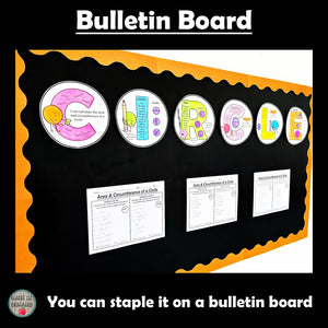 Area & Circumference of a Circle Wall Sign Banner Bulletin Board