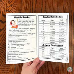 Back to School Syllabus Booklet Editable