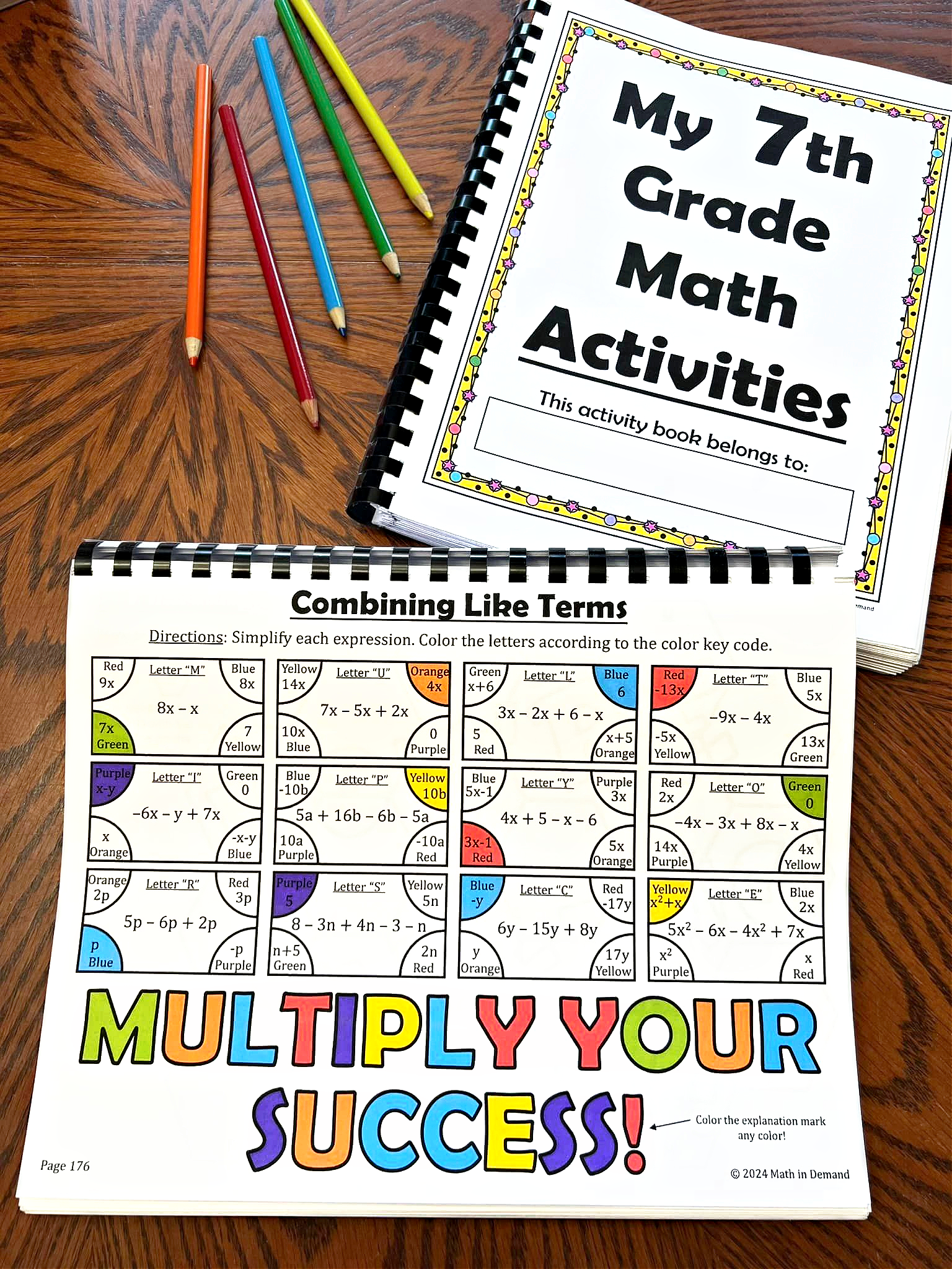 7th Grade Math Activities Physical Book - Math in Demand
