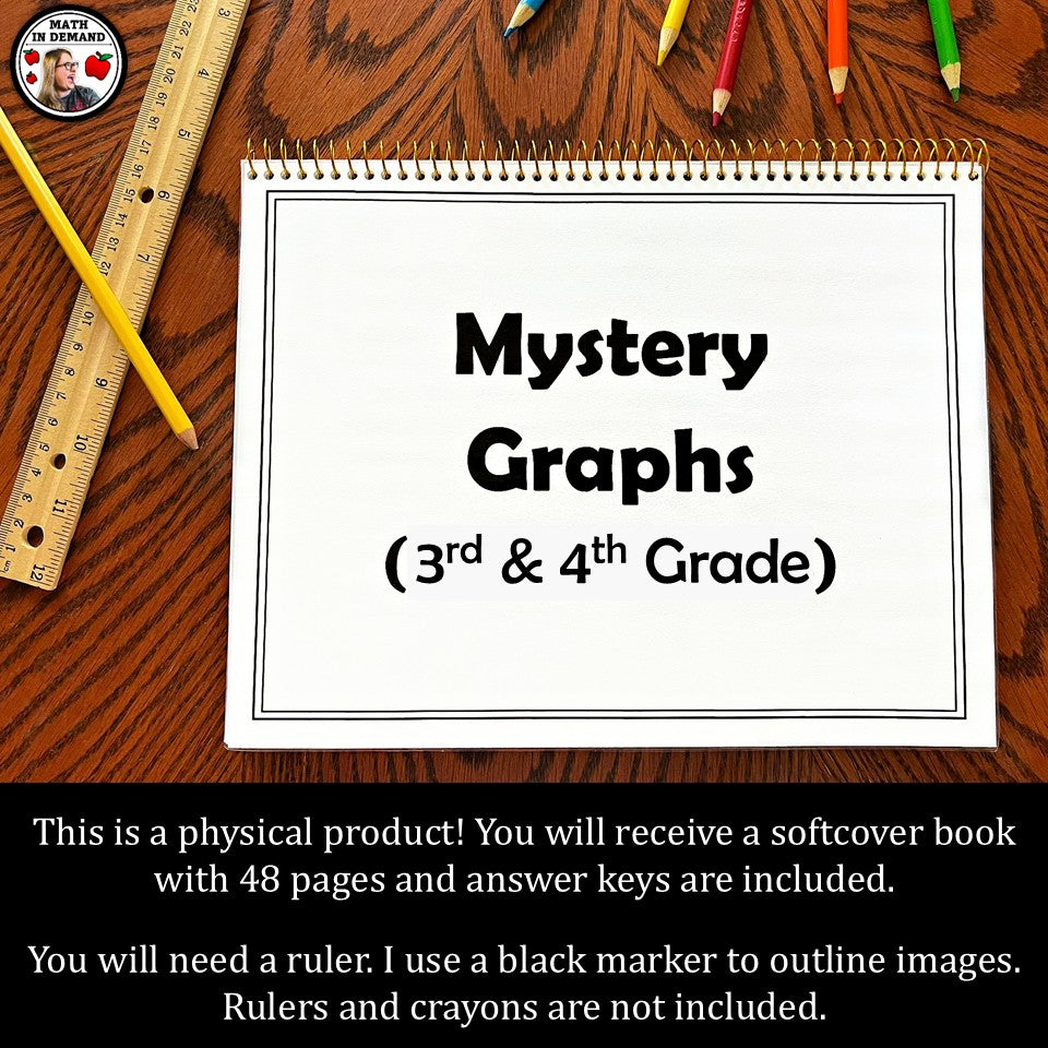 3rd & 4th Grade Math Mystery Graphs Book (Physical Copy)