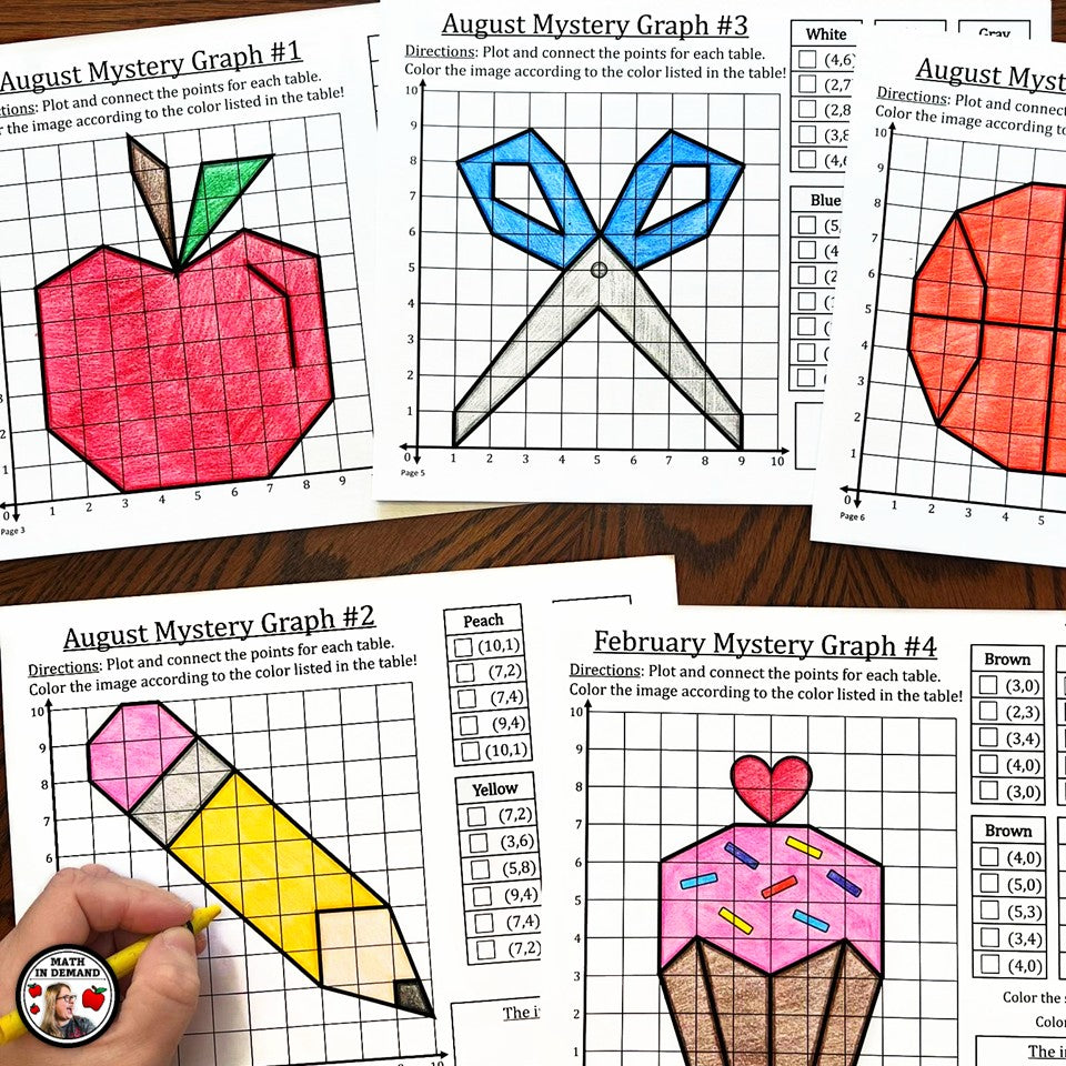 3rd & 4th Grade Math Mystery Graphs Book (Physical Copy)