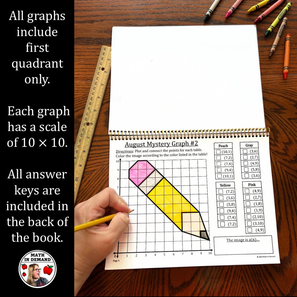 3rd & 4th Grade Math Mystery Graphs Book (Physical Copy)
