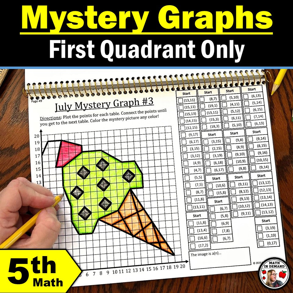 Math Mystery Graphs Book First Quadrant Only (Physical Copy)