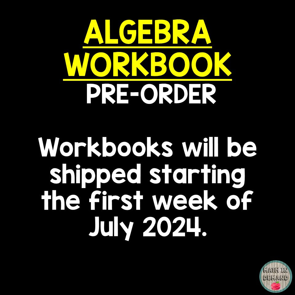 Algebra Workbook Pre-Order (Physical Copy)