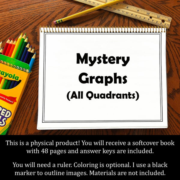 Math Mystery Graphs Book All Quadrants (Physical Copy) - Math in Demand