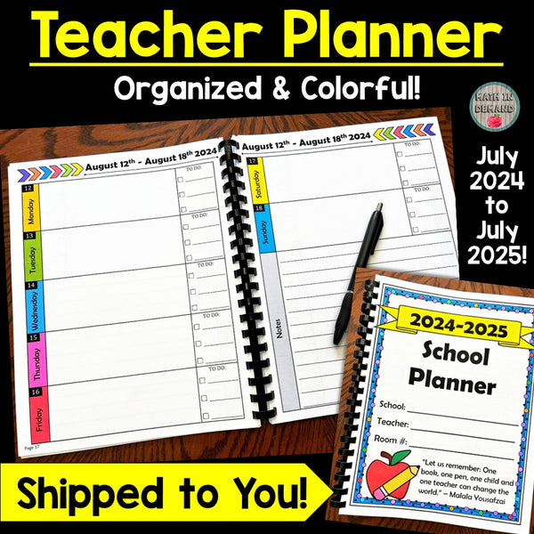 Teacher Planner For School Year 2024 2025 (physical Copy) - Math In Demand