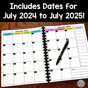 Teacher Planner for School Year 2024/2025 (Physical Copy)