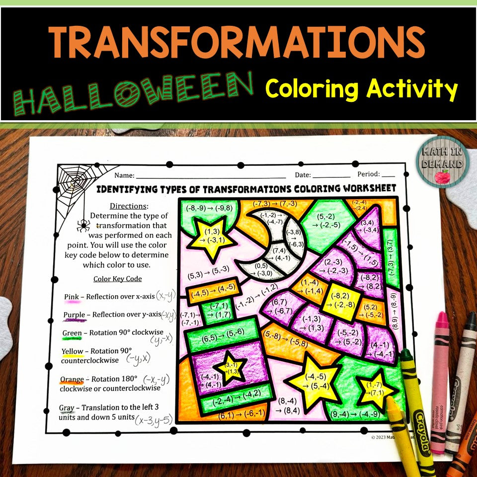 Halloween Transformations Coloring Worksheet Math in Demand