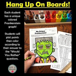 Would You Rather Frankenstein Halloween Plotting Points Mystery Graph