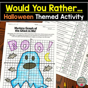 Would You Rather Halloween Mystery Ghost Graph in the Coordinate Plane