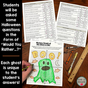 Would You Rather Halloween Mystery Ghost Graph in the Coordinate Plane