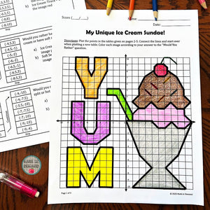 Would You Rather Ice Cream Sundae Plotting Points Mystery Graph