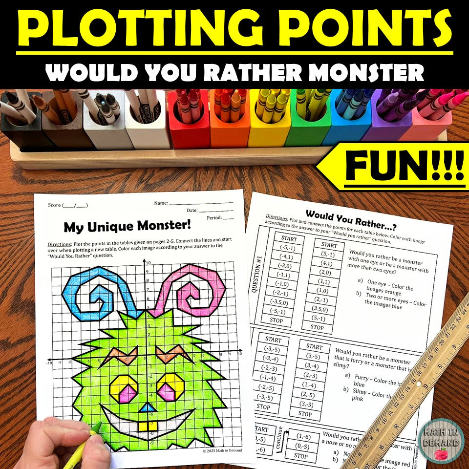 Would You Rather Monster Plotting Points Mystery Graph