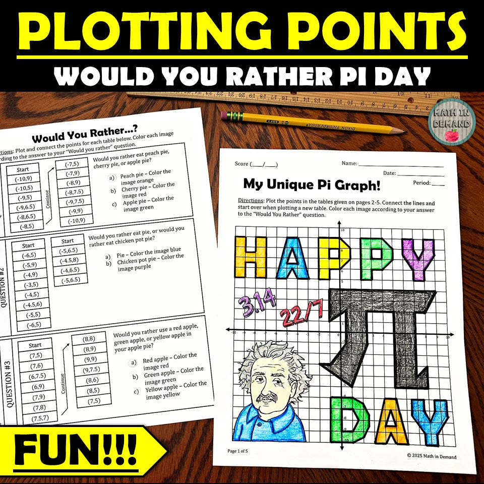 Would You Rather Pi Day Plotting Points Activity