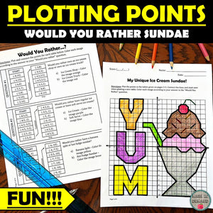Would You Rather Ice Cream Sundae Plotting Points Mystery Graph