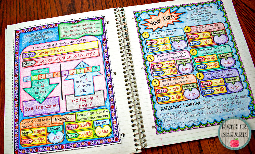 5th Grade Math Interactive Notebook - Math in Demand